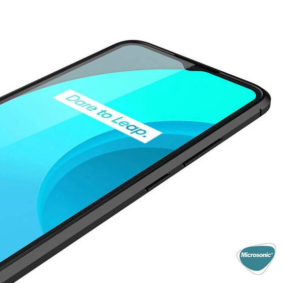 Microsonic Realme C11 Kılıf Deri Dokulu Silikon Kırmızı