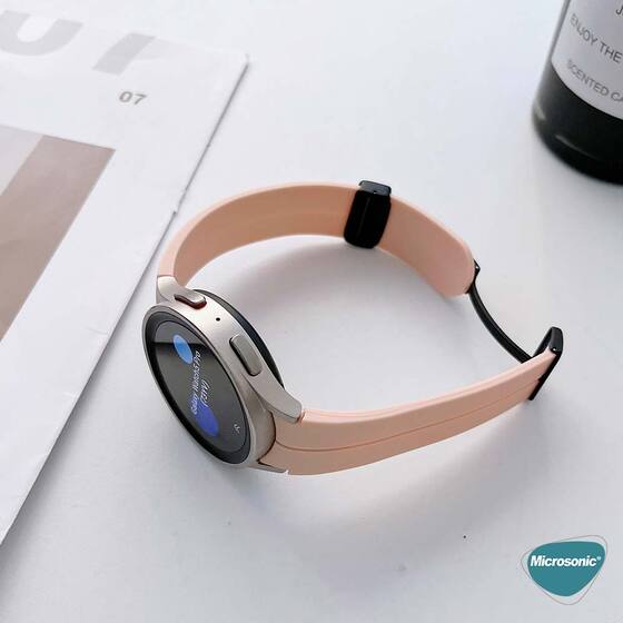 Microsonic Samsung Galaxy Watch FE Kordon Ribbon Line Açık Yeşil