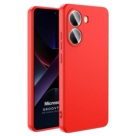 Microsonic Xiaomi Poco X7 Pro Kılıf Groovy Soft Kırmızı