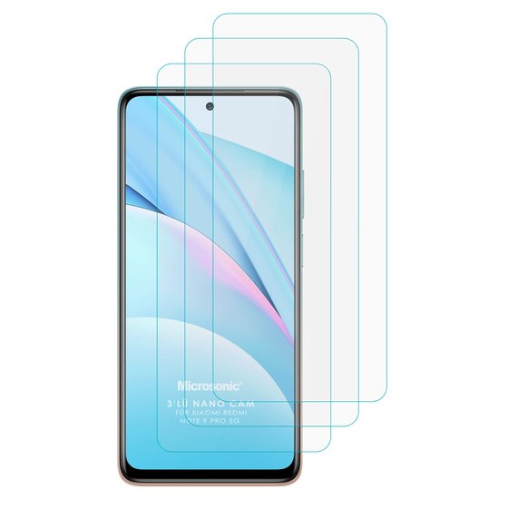 Microsonic Xiaomi Redmi Note 9 Pro 5G Screen Protector Nano Glass Cam Ekran Koruyucu (3 Pack)