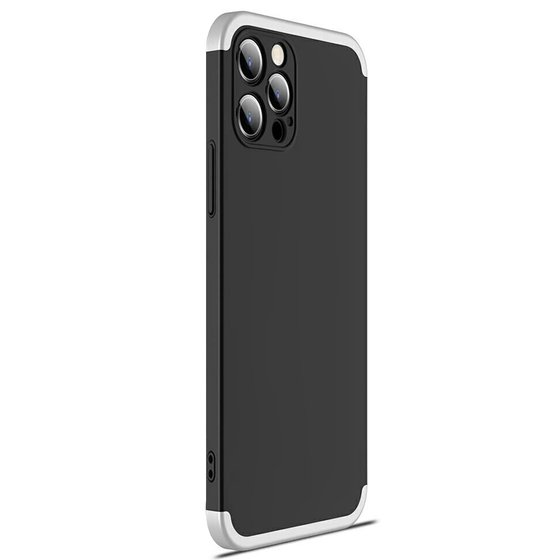 Microsonic Apple iPhone 12 Pro Kılıf Double Dip 360 Protective Siyah Gri