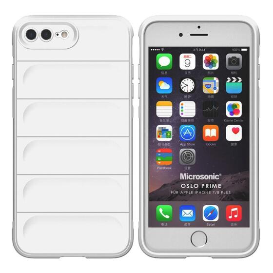 Microsonic Apple iPhone 8 Plus Kılıf Oslo Prime Beyaz