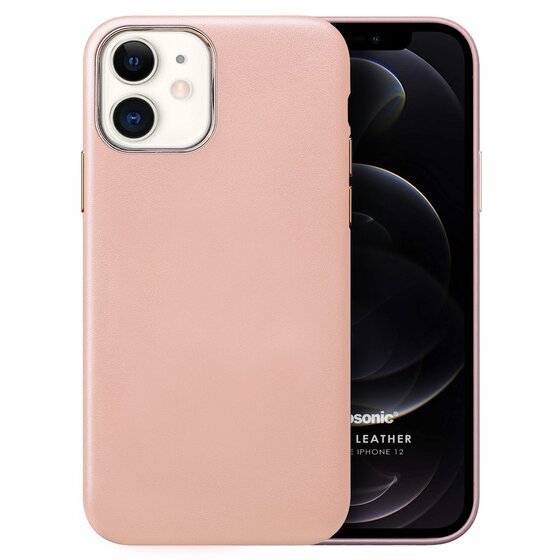 Microsonic Apple iPhone 12 Kılıf Luxury Leather Rose Gold