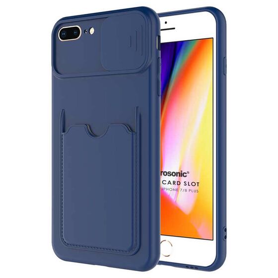 Microsonic Apple iPhone 8 Plus Kılıf Inside Card Slot Lacivert