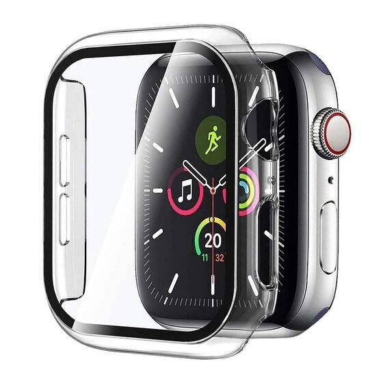 Microsonic Apple Watch Series 5 44mm Kılıf Clear Premium Slim WatchBand Şeffaf