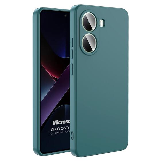 Microsonic Xiaomi Poco X7 Pro Kılıf Groovy Soft Koyu Yeşil