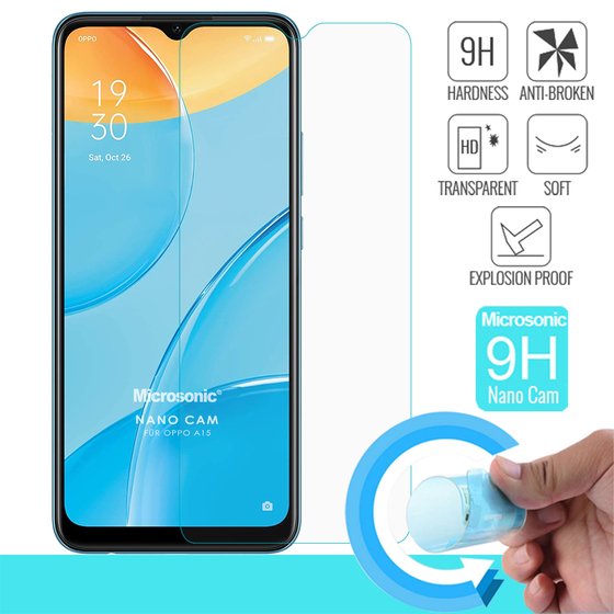 Microsonic Oppo A15s Nano Glass Cam Ekran Koruyucu