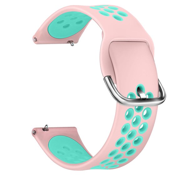 Microsonic Oppo Watch 41mm Rainbow Sport Band Kordon Açık Pembe Turkuaz ( Siyah Pimli )