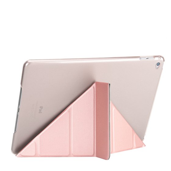 Microsonic Apple iPad Mini 4 (A1538-A1550) Folding Origami Design Kılıf Rose Gold