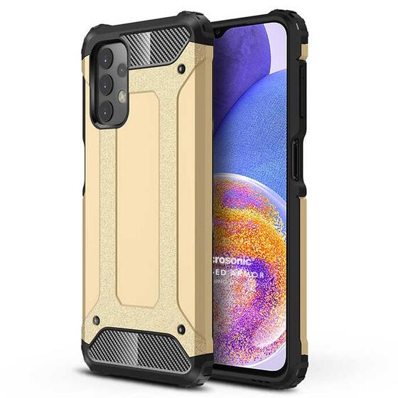 Microsonic Samsung Galaxy A23 Kılıf Rugged Armor Gold