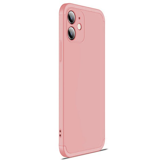 Microsonic Apple iPhone 12 Kılıf Double Dip 360 Protective Rose Gold