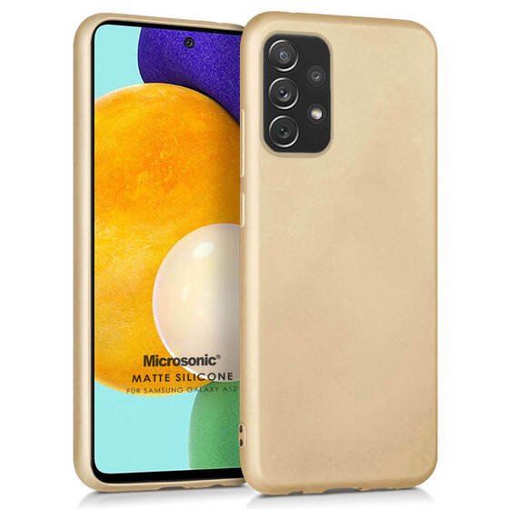 Microsonic Matte Silicone Samsung Galaxy A52 Kılıf Gold