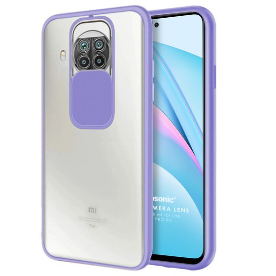 Microsonic Xiaomi Redmi Note 9 Pro 5G Kılıf Slide Camera Lens Protection Lila