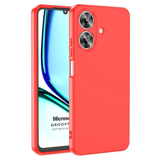 Microsonic Realme Note 60 Kılıf Groovy Soft Kırmızı