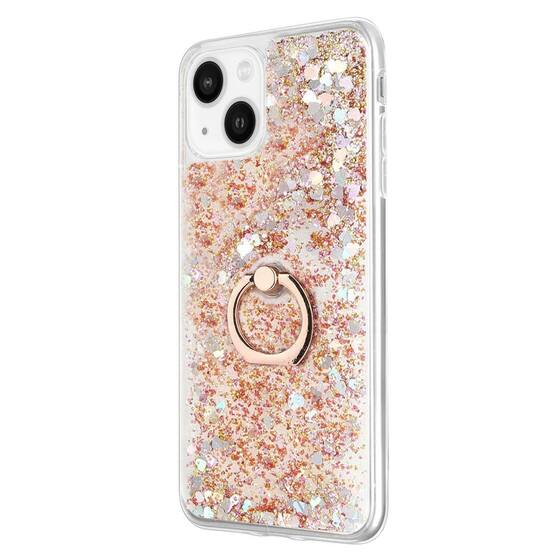 Microsonic Apple iPhone 13 Mini Kılıf Glitter Liquid Holder Gold