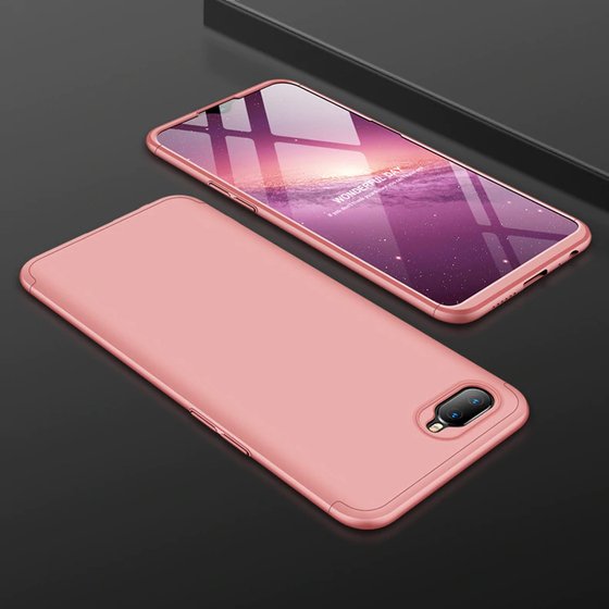 Microsonic Oppo RX17 Neo Kılıf Double Dip 360 Protective Rose Gold