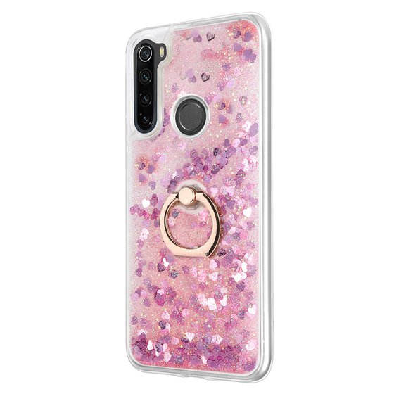 Microsonic Xiaomi Redmi Note 8 Kılıf Glitter Liquid Holder Pembe