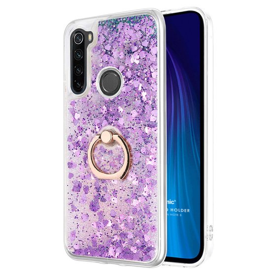 Microsonic Xiaomi Redmi Note 8 Kılıf Glitter Liquid Holder Mor