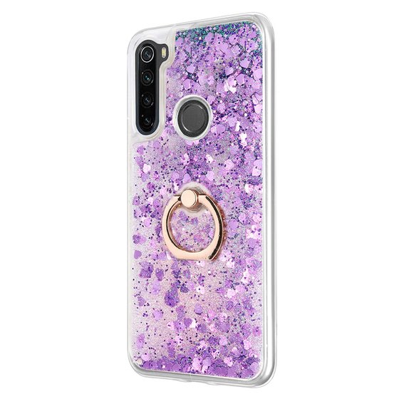 Microsonic Xiaomi Redmi Note 8 Kılıf Glitter Liquid Holder Mor