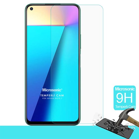 Microsonic Infinix Note 7 Tempered Glass Cam Ekran Koruyucu