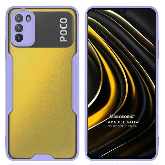 Microsonic Xiaomi Poco M3 Kılıf Paradise Glow Lila