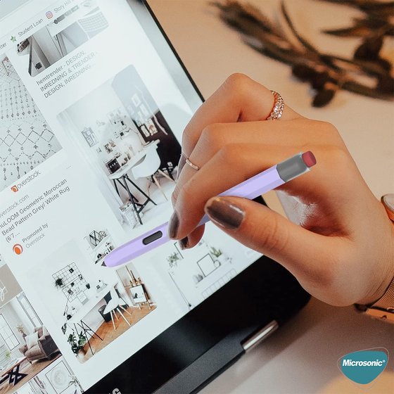 Microsonic Samsung Galaxy Tab S Pen Kılıf Retro Style Mat Silikon Siyah