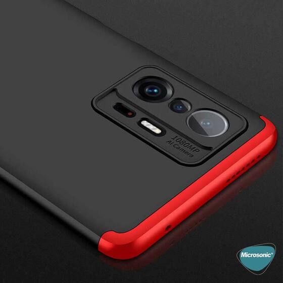 Microsonic Xiaomi Mi 11T Pro Kılıf Double Dip 360 Protective Siyah Gri