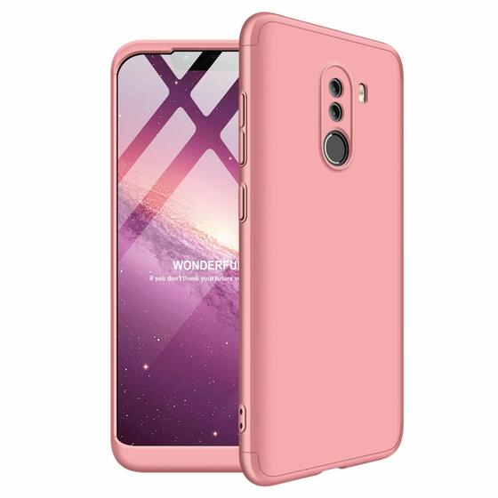 Microsonic Xiaomi Pocophone F1 Kılıf Double Dip 360 Protective Rose Gold