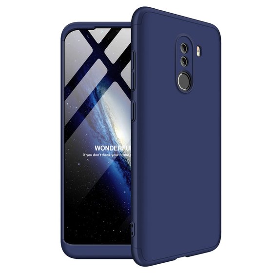 Microsonic Xiaomi Pocophone F1 Kılıf Double Dip 360 Protective Lacivert