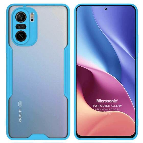 Microsonic Xiaomi Poco F3 Kılıf Paradise Glow Turkuaz