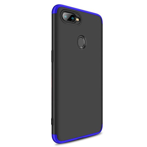 Microsonic Oppo F9 / F9 Pro Kılıf Double Dip 360 Protective Siyah Mavi