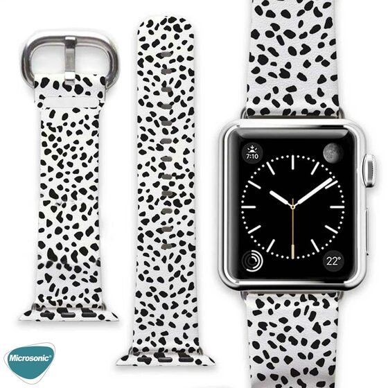 Microsonic Apple Watch Series 7 41mm Silikon Kordon Cow Pattern