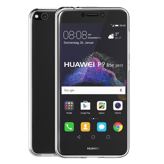 Microsonic Huawei P9 Lite 2017 Kılıf 6 tarafı tam full koruma 360 Clear Soft Şeffaf