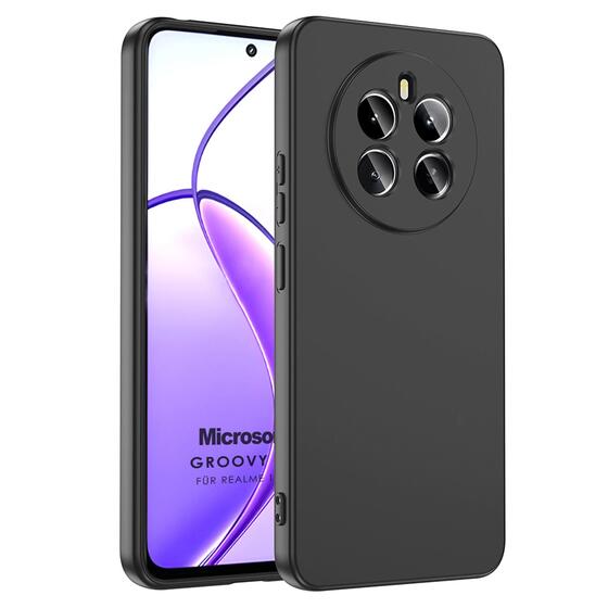 Microsonic Realme 12 4G Kılıf Groovy Soft Siyah
