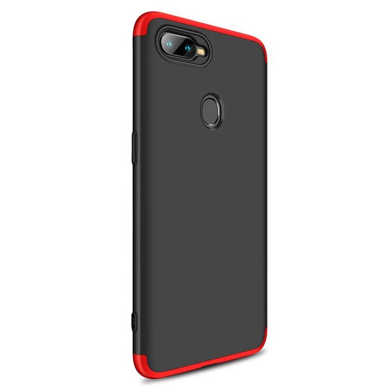 Microsonic Oppo F9 / F9 Pro Kılıf Double Dip 360 Protective Siyah Kırmızı