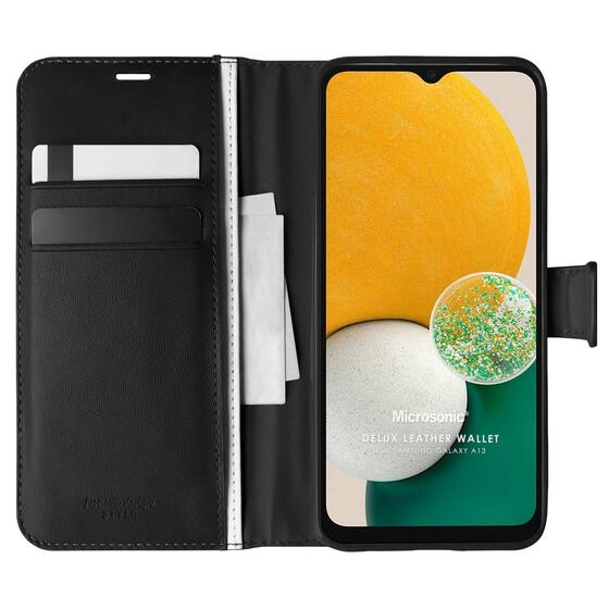 Microsonic Samsung Galaxy A04SKılıf Delux Leather Wallet Siyah