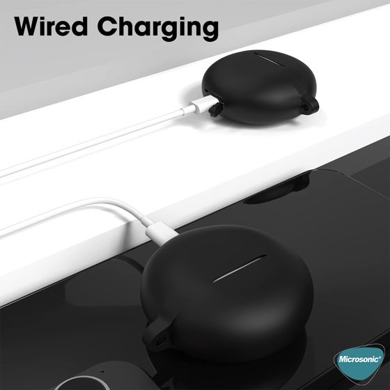Microsonic Honor Choice Earbuds X5 Kılıf Askılı Mat Silikon Siyah