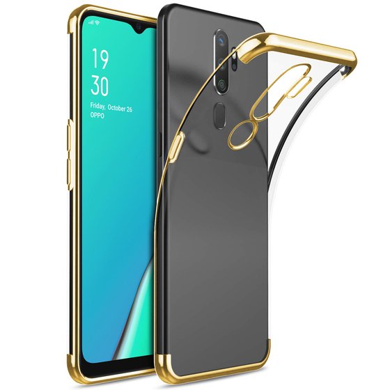 Microsonic Oppo A5 2020 Kılıf Skyfall Transparent Clear Gold