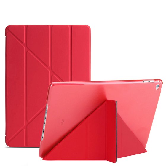 Microsonic Apple iPad Air 2 (A1566-A1567) Folding Origami Design Kılıf Kırmızı