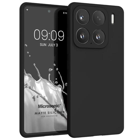 Microsonic Matte Silicone Xiaomi 15 Kılıf Siyah