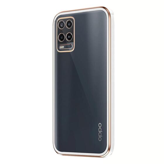 Microsonic Oppo A54 4G Kılıf Laser Plated Soft Beyaz