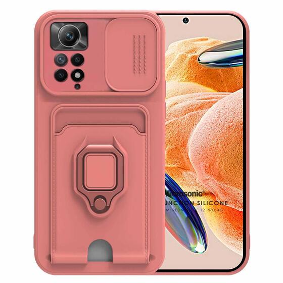 Microsonic Xiaomi Redmi Note 12 Pro 4G Kılıf Multifunction Silicone Pembe