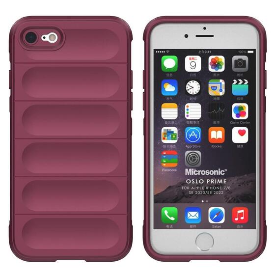 Microsonic Apple iPhone 8 Kılıf Oslo Prime Bordo