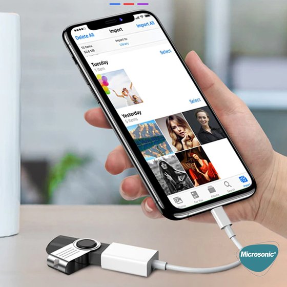 Microsonic Lightning to USB Kablo, iPhone, iPad İOS USB Dönüştücü Adaptör Kablo Beyaz