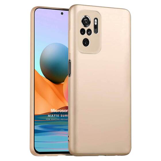 Microsonic Matte Silicone Xiaomi Redmi Note 10S Kılıf Gold