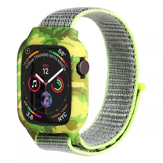 Microsonic Apple Watch SE 2022 40mm Kordon Camouflage Armor Pro Sarı