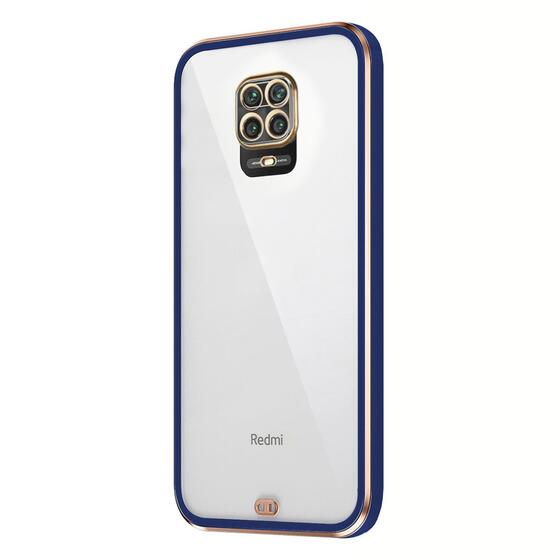 Microsonic Xiaomi Redmi Note 9 Pro Max Kılıf Laser Plated Soft Lacivert