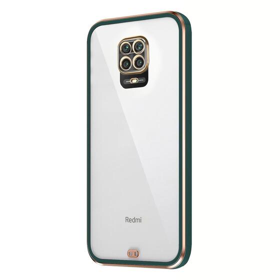 Microsonic Xiaomi Redmi Note 9 Pro Max Kılıf Laser Plated Soft Koyu Yeşil