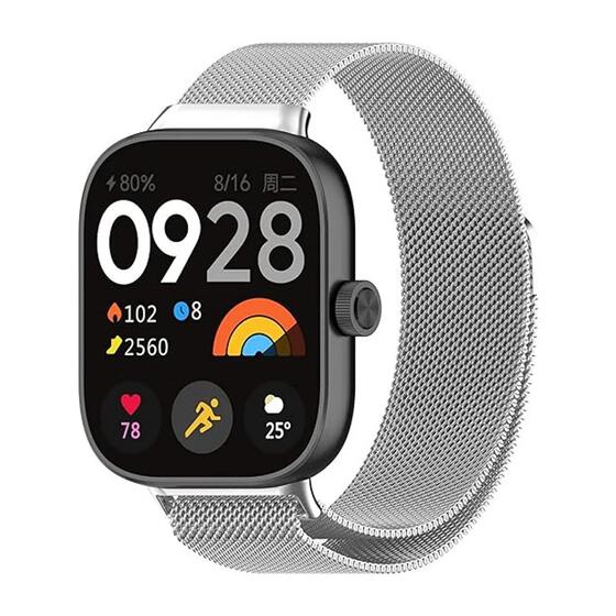 Microsonic Xiaomi Redmi Watch 4 Milanese Loop Kordon Gümüş