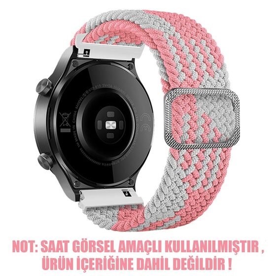 Microsonic Huawei Watch Buds Kordon Braided Loop Band Pembe Beyaz